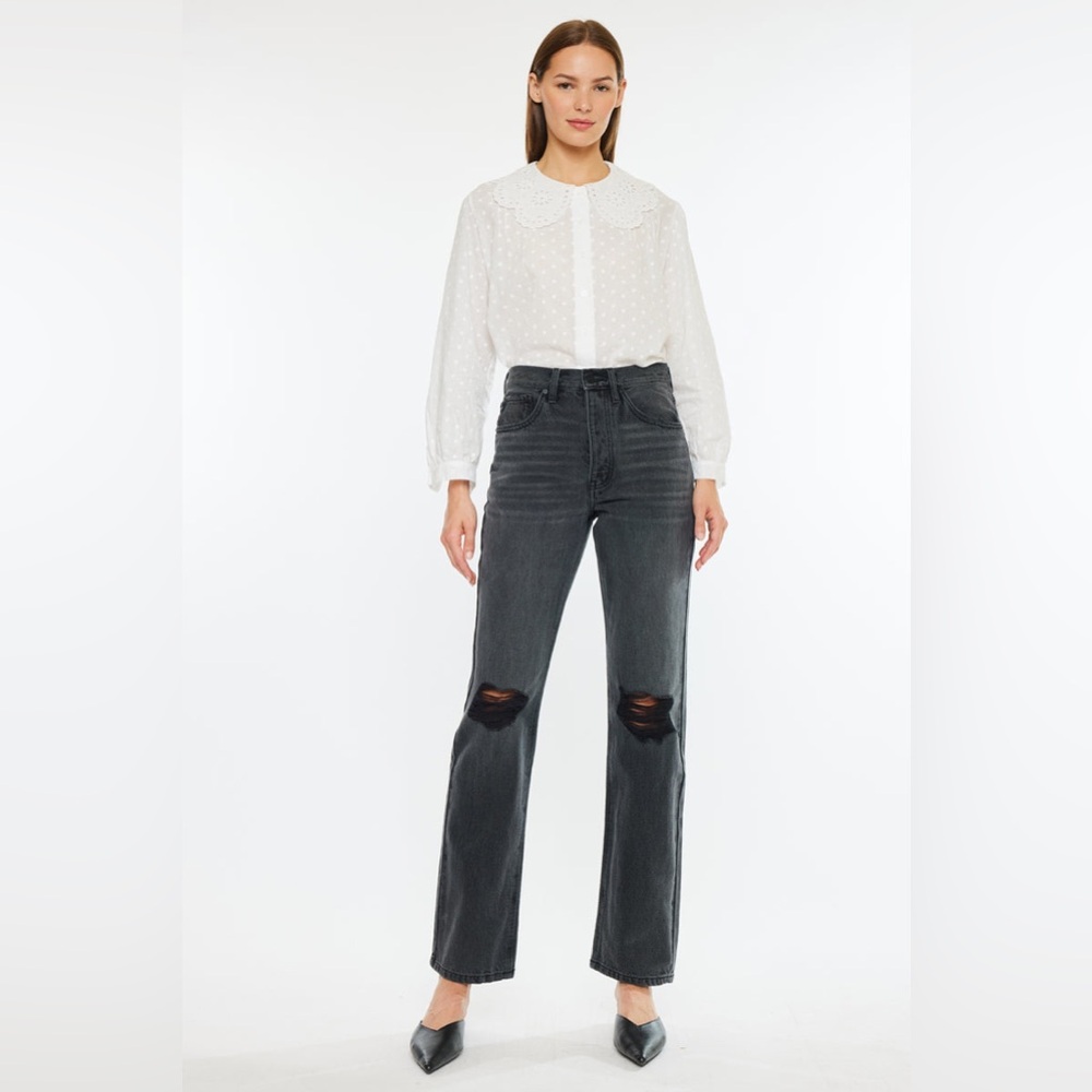 KanCan Ultra High Rise 90's‎ Boyfriend Jeans Size 13/30 Black kc7373DGV3
